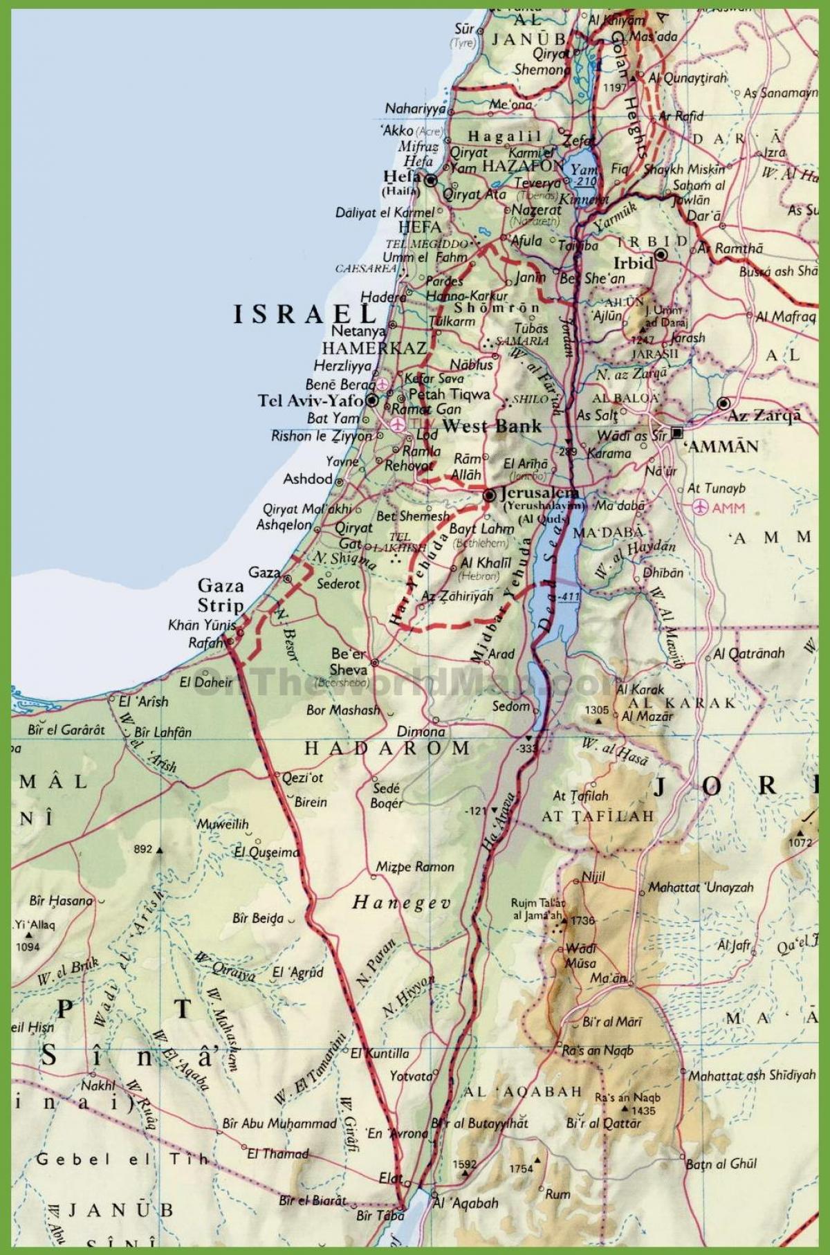 Израел карта градове 
