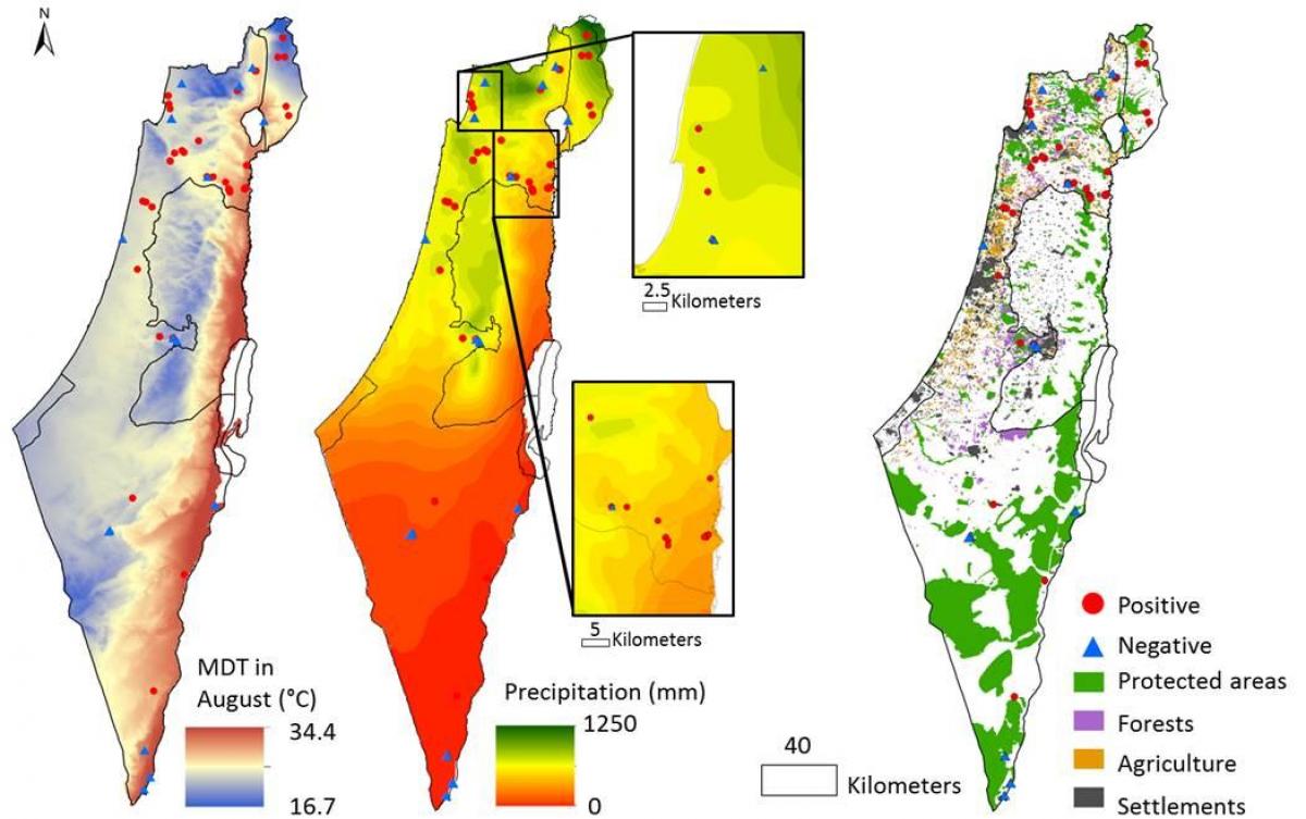 карта на Израел климата