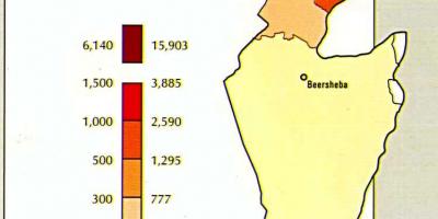 Карта на Израел населението